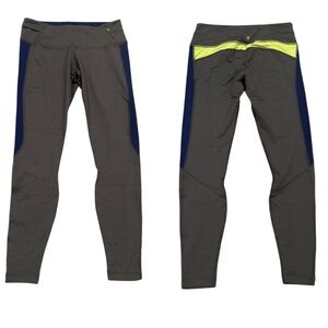 YOGASMOGA COLORBLOCK GRAY BLUE NEON GREEN WORKOUT YOGA LEGGINGS 8